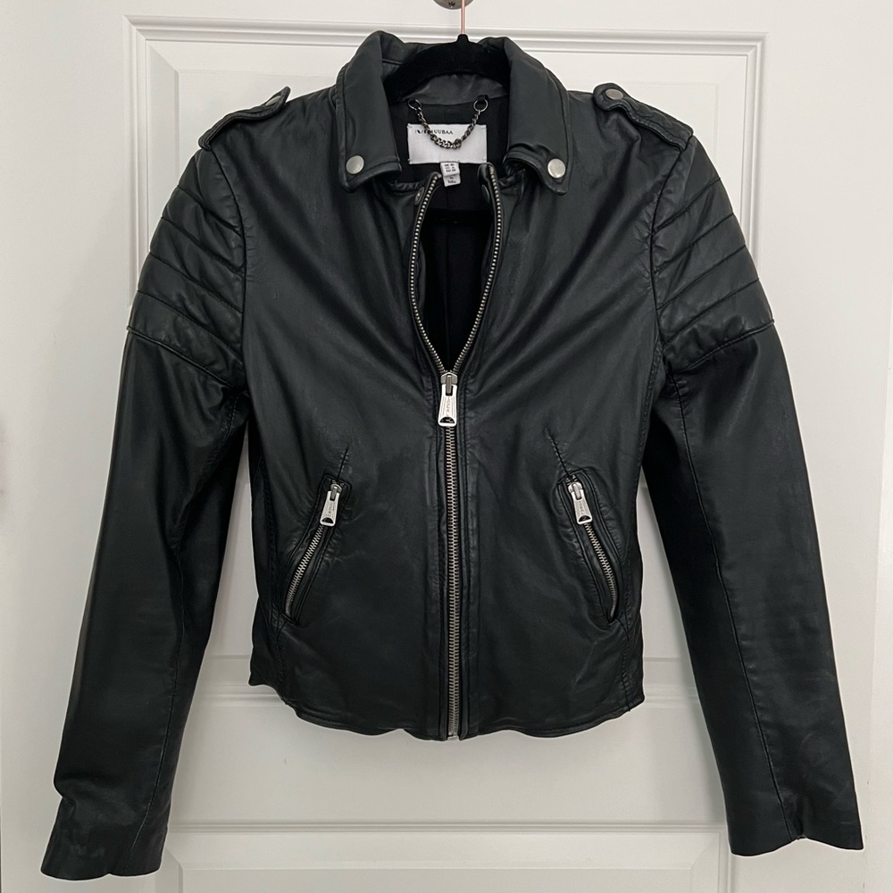 MUUBAA Black Leather Jacket